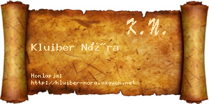 Kluiber Nóra névjegykártya
