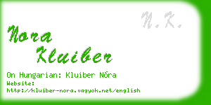 nora kluiber business card