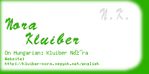 nora kluiber business card
